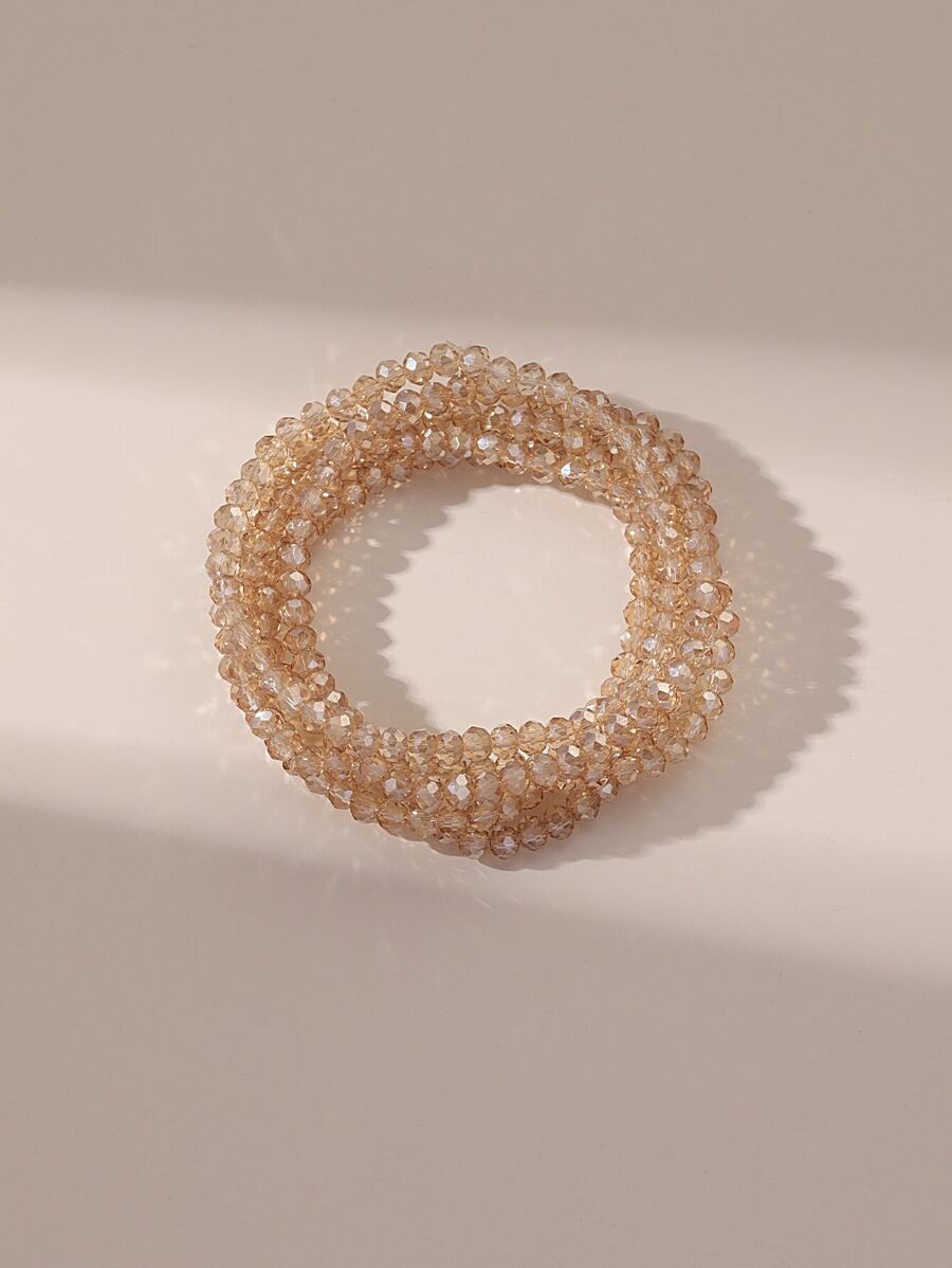 5pcs Beaded Bracelet - Champagne - View 1