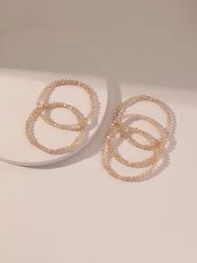 5pcs Beaded Bracelet - Champagne - View 2