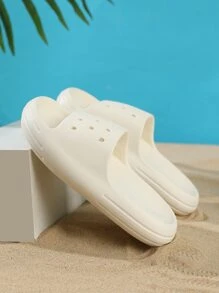Boys Minimalist Hollow Out Slides - Beige - View 2