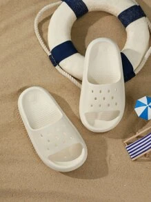 Boys Minimalist Hollow Out Slides - Beige - View 5