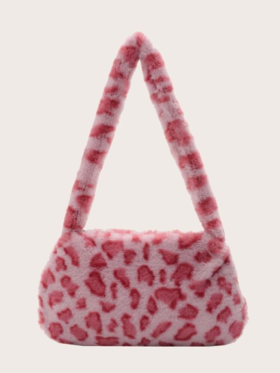leopard fluffy bag