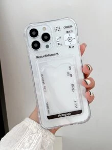 Funda transparente para teléfono con ranura para tarjeta - transparente - Ver 1