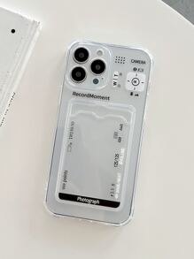 Funda transparente para teléfono con ranura para tarjeta - transparente - Ver 4