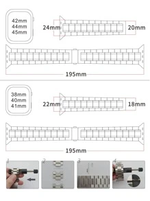 5-bead Stainless Steel Watchband Compatible With Apple Watch - Black - View 6