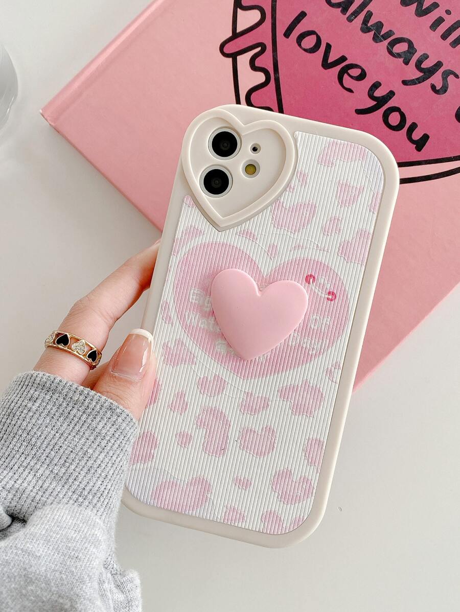 Coque de téléphone portable avec motif cœur - Multicolore - Voir 1