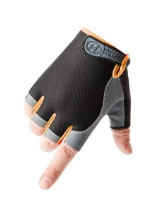 Breathable Half-finger Gloves - Orange - View 3