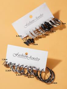 10對蝴蝶和仿珍珠裝飾耳環 - 槍黑色 - 查看 3