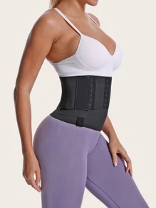 Sports Synthetic Rubber Belt Shapewear Waist Trainer Corset - Black - View 6