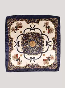 1 pieza Pañuelo con diseño de carroza, elegante y clásico para usar en la cabeza en exteriores en cualquier estación, ideal para vestir tu look en Halloween - Multicolor - Ver 4