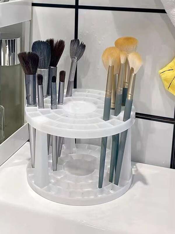 SHEIN Multifunctional Makeup Brush Holder, 1pc Plastic Makeup Brush