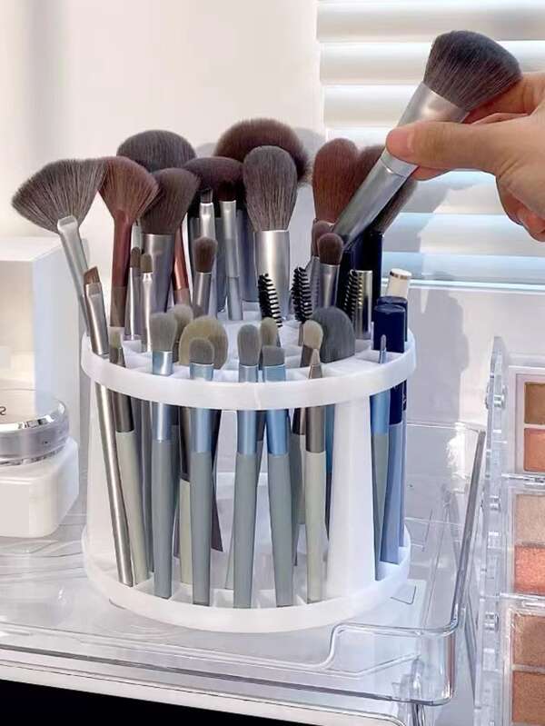 SHEIN Multifunctional Makeup Brush Holder, 1pc Plastic Makeup Brush