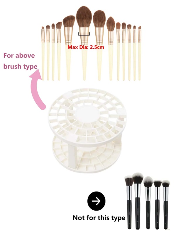 SHEIN Multifunctional Makeup Brush Holder, 1pc Plastic Makeup Brush
