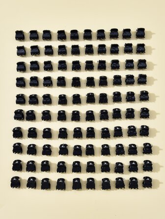 100pcs Black Mini Solid Hair Claw For Hair Decoration Casual Claw Clips Hair Clips Hair Jaw Clip Hair Clamps Hair Clutch Hair Catcher Clip, School Stuff, College Fall Winter Hair Accessories For Women For Vacation Outfits Woman