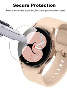 5 bucăți folie de protecție a ecranului compatibilă cu Samsung Galaxy Watch 4 cadou pentru ziua de naștere, familie, prieteni protector de ecran pentru ceas, husă de ceas, accesorii pentru ceas impermeabilă rezistentă la șocuri anti-cădere anti-cădere rezistentă la zgârieturi anti-amprentă acoperire completă
