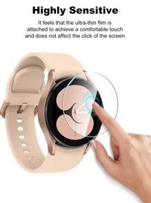 5 bucăți folie de protecție a ecranului compatibilă cu Samsung Galaxy Watch 4 cadou pentru ziua de naștere, familie, prieteni protector de ecran pentru ceas, husă de ceas, accesorii pentru ceas impermeabilă rezistentă la șocuri anti-cădere anti-cădere rezistentă la zgârieturi anti-amprentă acoperire completă
