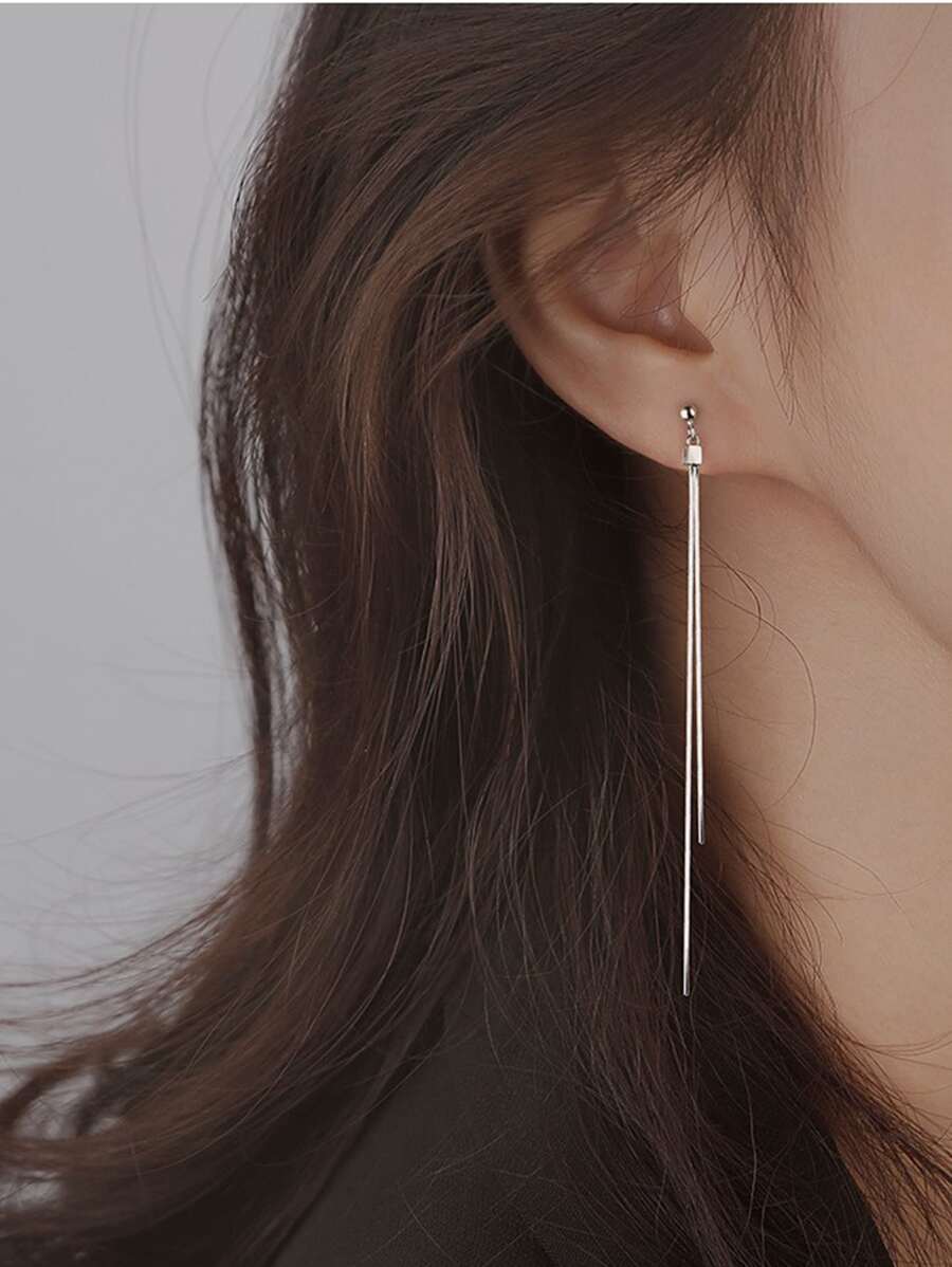 Metal Tassel Drop Earrings