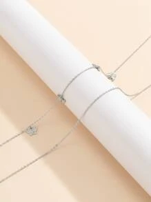 2入組蝴蝶墜飾腰鏈 - 銀色 - 查看 2