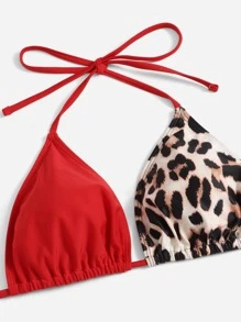 SHEIN Swim Curve Hơn In hoa Báo Bộ Bikini Tam giác Bras & Cà vạt Đáy 2 mảnh Bộ đồ tắm - Nhiều màu - Xem 5