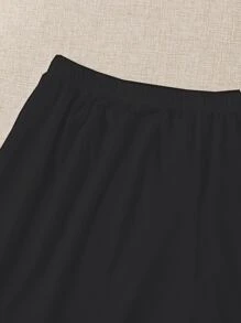 Plus Plain Cover Up Shorts - Black - View 3