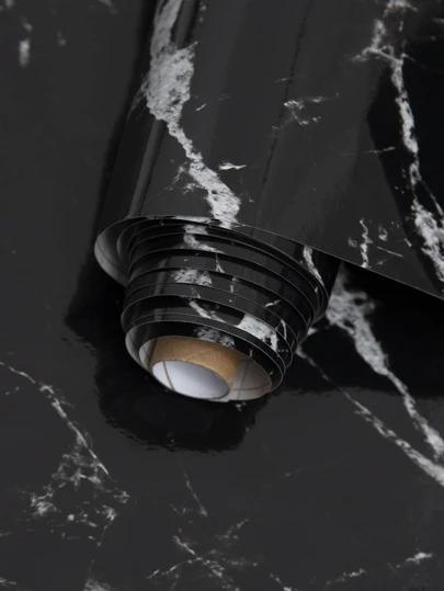 1 rollo de adhesivo de PVC con estampado de mármol, resistente al agua y al aceite, para renovación de paredes de cocina, pegatinas, vinilos decorativos para el hogar, artículos de decoración de primavera para refrescar tu hogar, pegatinas de decoración Rama, regalos de cumpleaños y graduación