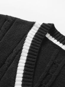 Aesthetic Post Men Knitwear màu trơn Sẵn sàng - màu đen - Xem 3