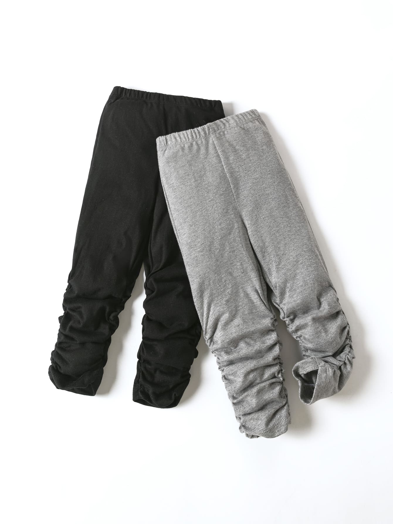 Baby 2pcs Solid Ruched Trousers - Multicolor - View 1