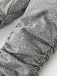 Baby 2pcs Solid Ruched Trousers - Multicolor - View 3