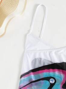 3packs Triangle Bikini & Butterfly Print Cover Up - Multicolor - View 5