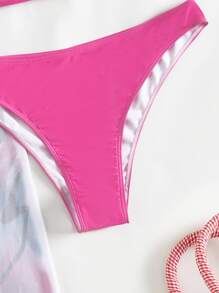 3packs Triangle Bikini & Butterfly Print Cover Up - Multicolor - View 6