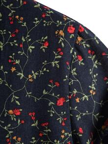 Manfinity RSRT Men Ditsy Floral Button Front Shirt - Black - View 4