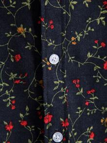 Manfinity RSRT Men Ditsy Floral Button Front Shirt - Black - View 6