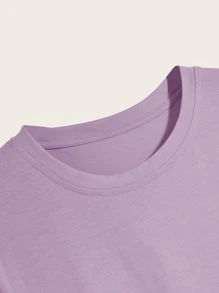 Manfinity Hypemode Men Cartoon Face Print Tee - Lilac Purple - View 4