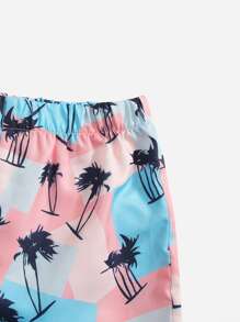 SHEIN Young Boy Coconut Tree Print Tank Top & Shorts