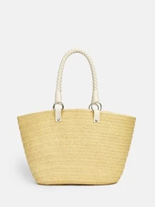 Braided Detail Straw Bag - Multicolor - View 7