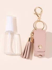 EFANEWELY Hand Sanitizer Bottle, Storage Bag, Keychain Set Car Accessories Women Key Chain Charms - Pink - View 2