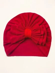 Baby Bow Decor Hat - Red - View 1
