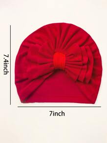 Baby Bow Decor Hat - Red - View 3