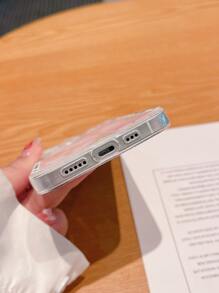 Summer Butterfly Print Clear Phone Case Compatible With IPhone 15/15Pro/15Plus/15Promax - Pink - View 4