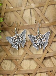 3入組蝴蝶裝飾首飾套裝 - 復古銀色 - 查看 6