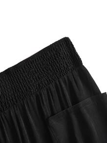 Plus Shirred Pocket Patched Trousers - Black - View 4