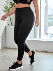 Easithlete Quần thể thao Legging Plus Size  & Quần màu trơn - màu đen - Xem 3