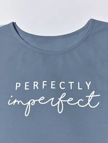 SHEIN Unity Letter Graphic Bodycon Dress - Dusty Blue - View 7