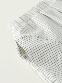 小男童青蛙印花3D貼布T恤和條紋圖案短褲 - 彩色 - 查看 7