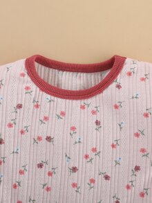 Peninsula Baby Bebé con estampado floral Camiseta ringer & Shorts - Rosa Pálido - Ver 7