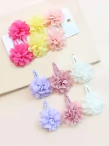 12入組小女童花朵裝飾髮夾 - 彩色 - 查看 2