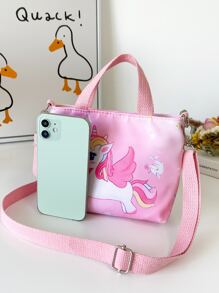 Bolso de mano y bandolera para adolescentes, adecuado para salidas diarias, viajes, compras y compras en la calle - Rosa - Ver 5