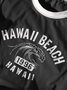 SHEIN ChicEase Áo thun nữ Đồ họa Lá thư Giải trí - màu đen - Xem 4