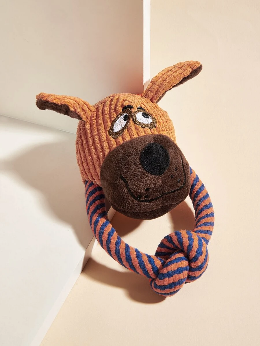 1pc Pet Cartoon Rope Sound Toy, Suitable For Dogs, For Stress Relief And Chewing - Multicolor - View 1