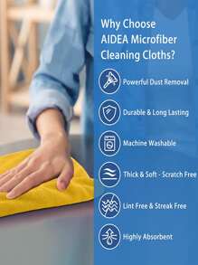 HYER KITCHEN Black Cleaning Microfiber Towel Set - Multiple Quantity Options Available,Kitchen,Bathroom,Home,Household Supplies