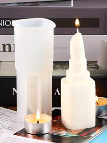 1pc Lipstick Shaped DIY Silicone Mold - White - View 1